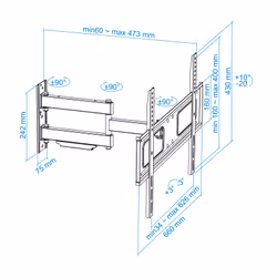 TooQ LP6070TN-B support pour téléviseur 70" Noir - Vue supplémentaire 9