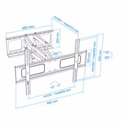 TooQ LP6270TN-B support pour téléviseur 70" Noir - Vue supplémentaire 11