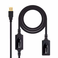 Nanocable 10.01.0213, 15 m, USB A, USB A, USB 2.0, Mâle/Femelle, Noir