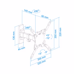 TooQ LP2042TNL-B support pour téléviseur 42" Noir - Vue supplémentaire 13