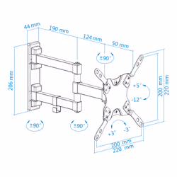 TooQ LP2142TNL-B support pour téléviseur 42" Noir - Vue supplémentaire 13