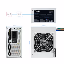 TooQ Fonte Ecopower II unité d'alimentation d'énergie 500 W 20+4 pin ATX SFX Argent - Vue supplémentaire 9
