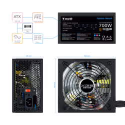 TooQ TQXGEII-700SAP unité d'alimentation d'énergie 700 W 20+4 pin ATX ATX Noir - Vue supplémentaire 4