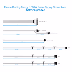 TooQ TQXGEII-800SAP unité d'alimentation d'énergie 800 W 20+4 pin ATX ATX Noir - Vue supplémentaire 6