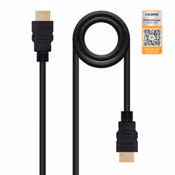 Nanocable HDMI V2.0, 1.5m, 1,5 m, HDMI Type A (Standard), HDMI Type A (Standard), 3840 x 2160 pixels, Compatibilité 3D, Noir