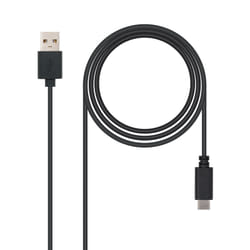 Nanocable USB 2.0, 1m câble USB USB C USB A Noir