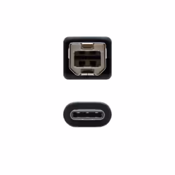 Nanocable USB 2.0, 1m câble USB USB C USB B Noir