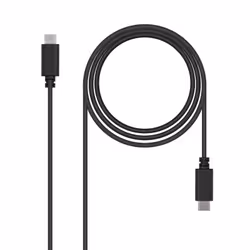 Nanocable USB 2.0, 2m, 2 m, USB C, USB C, USB 2.0, Femelle/Femelle, Noir