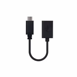 Nanocable USB 2.0, 0.15m, 0,15 m, USB C, USB A, USB 2.0, Mâle/Femelle, Noir