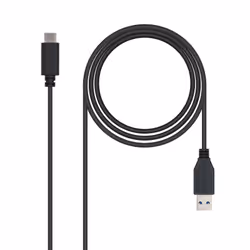 Nanocable USB 3.1, 1m, 1 m, USB C, USB A, USB 3.2 Gen 2 (3.1 Gen 2), Mâle/Mâle, Noir