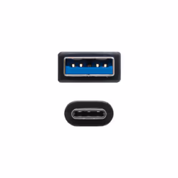 Nanocable USB 3.1, 1m câble USB USB 3.2 Gen 2 (3.1 Gen 2) USB C USB A Noir