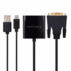 Nanocable 10.16.2008-BK câble vidéo et adaptateur 0,1 m Noir