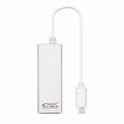 Nanocable 10.03.0402, Avec fil, USB Type-C, Ethernet, 1000 Mbit/s, Argent