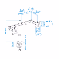 TooQ DB1232TN-B support d'écran plat pour bureau 32" Noir - Vue supplémentaire 14