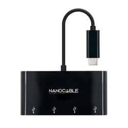 Nanocable 10.16.4401-BK hub & concentrateur USB 3.2 Gen 1 (3.1 Gen 1) Type-C Noir