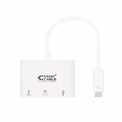 Nanocable 10.16.4302, USB 3.2 Gen 1 (3.1 Gen 1) Type-C, Blanc, HDMI, USB 3.2 Gen 1 (3.1 Gen 1) Type-A, USB 3.2 Gen 1 (3.1 Gen ...