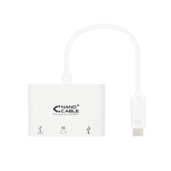 Nanocable 10.16.4302 station d'accueil USB 3.2 Gen 1 (3.1 Gen 1) Type-C Blanc