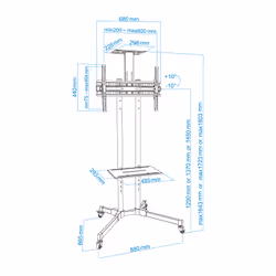 TooQ FS1470M-B support pour téléviseur 70" Noir - Vue supplémentaire 14