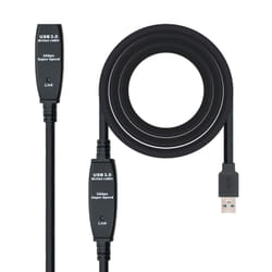 Nanocable 10.01.0312 câble USB 10 m USB 3.2 Gen 1 (3.1 Gen 1) USB A Noir