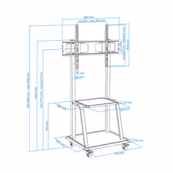 TooQ FS20100M-B support d'écran plat pour bureau 2,54 m (100") Noir Sol - Vue supplémentaire 9