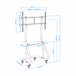 TooQ FS20200M-B support d'écran plat pour bureau 2,67 m (105") Noir Sol - Vue supplémentaire 9