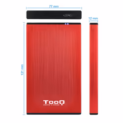 TooQ TQE-2527R Boîtier de disques de stockage Boîtier HDD Noir, Rouge 2.5" - Vue supplémentaire 4
