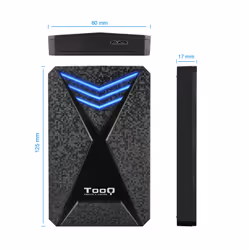TooQ TQE-2550BL Boîtier de disques de stockage Boîtier disque dur/SSD Noir 2.5"