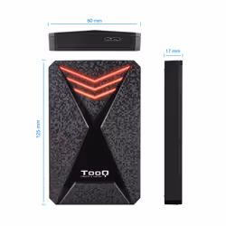 TooQ TQE-2550RGB Boîtier de disques de stockage Boîtier disque dur/SSD Noir 2.5"