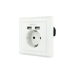Nanocable 10.35.0010 prise de courant CEE 7/3 + USB Blanc
