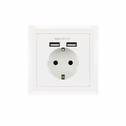 Nanocable 10.35.0010 prise de courant CEE 7/3 + USB Blanc