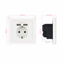 Nanocable 10.35.0010 prise de courant CEE 7/3 + USB Blanc - Vue supplémentaire 4