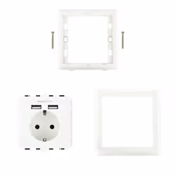 Nanocable 10.35.0010 prise de courant CEE 7/3 + USB Blanc - Vue supplémentaire 5