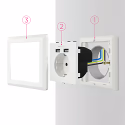 Nanocable 10.35.0010 prise de courant CEE 7/3 + USB Blanc - Vue supplémentaire 7