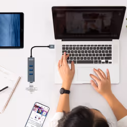Nanocable 10.16.4402 hub & concentrateur USB 3.2 Gen 1 (3.1 Gen 1) Type-A Gris - Vue supplémentaire 5