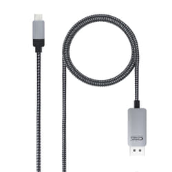 Nanocable 10.15.5002 câble vidéo et adaptateur 1,8 m USB Type-C DisplayPort Aluminium, Noir