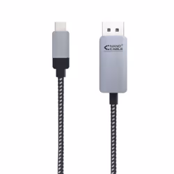 Nanocable 10.15.5002 câble vidéo et adaptateur 1,8 m USB Type-C DisplayPort Aluminium, Noir