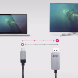 Nanocable 10.15.5002 câble vidéo et adaptateur 1,8 m USB Type-C DisplayPort Aluminium, Noir - Vue supplémentaire 5