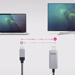 Nanocable 10.15.5102 câble vidéo et adaptateur 1,8 m USB Type-C HDMI Aluminium, Noir - Vue supplémentaire 4