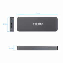 TooQ TQE-2281G Boîtier de disques de stockage Enceinte ssd Gris M.2