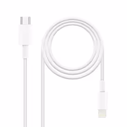 TooQ 10.10.0601, 1 m, Lightning, USB C, Mâle, Mâle, Blanc