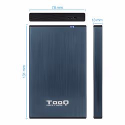 TooQ TQE-2527PB Boîtier de disques de stockage Boîtier HDD Noir, Marine 2.5" - Vue supplémentaire 4