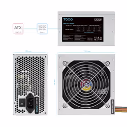 TooQ TQAPOLO-550SP unité d'alimentation d'énergie 550 W 20+4 pin ATX ATX Argent - Vue supplémentaire 5