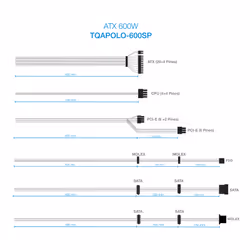 TooQ TQAPOLO-600SP unité d'alimentation d'énergie 600 W 20+4 pin ATX ATX Noir - Vue supplémentaire 5