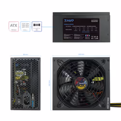 TooQ TQAPOLO-650SP unité d'alimentation d'énergie 650 W 20+4 pin ATX ATX Noir - Vue supplémentaire 4
