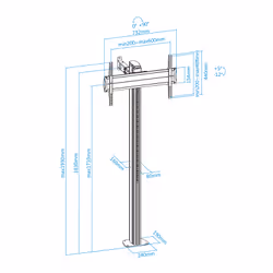 TooQ FS2270M-B support pour téléviseur 70" Argent - Vue supplémentaire 10
