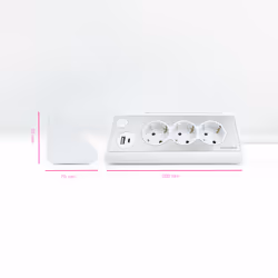 Nanocable 10.37.0013-W multiprise 1,5 m 3 sortie(s) CA Intérieure Aluminium, Blanc