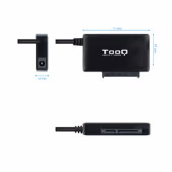 TooQ TQHDA-02C Station d'accueil de disques de stockage USB 3.2 Gen 1 (3.1 Gen 1) Type-C Noir