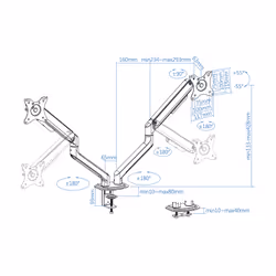 TooQ DB4132TNR-W support d'écran plat pour bureau 32" Blanc - Vue supplémentaire 4
