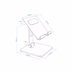 TooQ PH-HERMES-NOCHE support Support passif Mobile/smartphone, Tablette / UMPC Noir - Vue supplémentaire 10