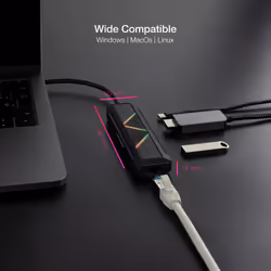 Nanocable 10.16.0501 station d'accueil Avec fil USB 3.2 Gen 1 (3.1 Gen 1) Type-C Noir
